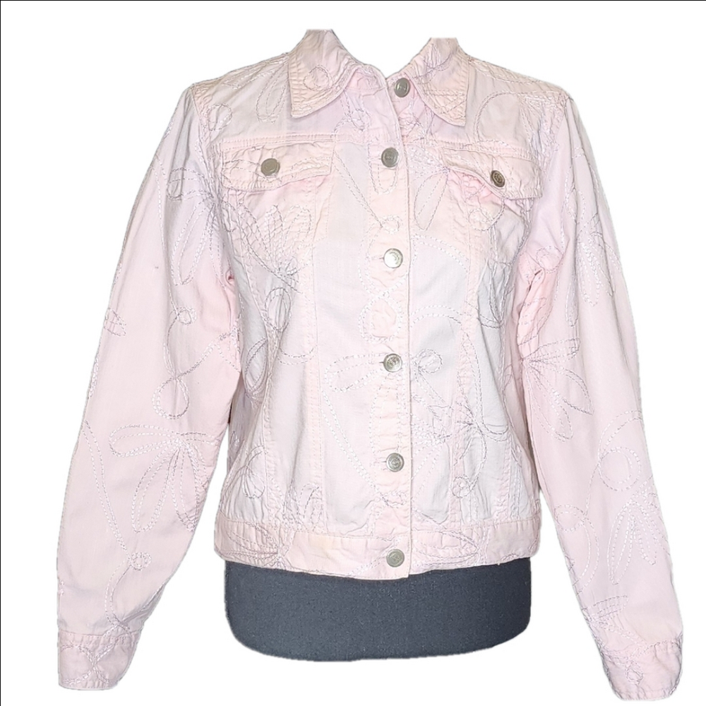 Ruby Rd Light Pink Jean Jacket - image 1
